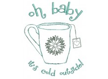 Stickdatei - Doodle Winter Tasse Snowflakes